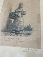 Zīmējums, zelta krāsas rāmī ar stiklu, vidēji maza izmēra (3306) - Image 3