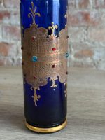 Itāļu Murano Stikla, Zila Pudele ar Korķi, Vidēja Izmēra (5627) - Image 6