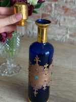 Itāļu Murano Stikla, Zila Pudele ar Korķi, Vidēja Izmēra (5627) - Image 4