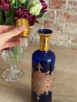 Itāļu Murano Stikla, Zila Pudele ar Korķi, Vidēja Izmēra (5627) - Image 3