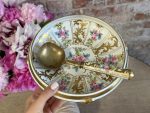 Napoleona III laikmeta porcelāna salātu bļoda ar karoti (5828) - Image 4