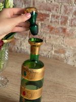 Itāļu Murano Stikla, Zaļa Pudele ar Korķi, Vidēja Izmēra (5626) - Image 4