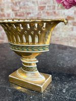 porcelāna vāze tumši zaļā/zelta krāsā, vidēja izmēra (7287) - Image 2