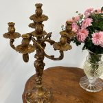 grand bronze rococo candelabra for six candles