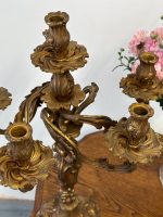 Grezns un Monumentāls Bronzas Kandelabrs 6 Svecēm — Neorokoko stilā, (Grand Bronze Rococo Candelabra for Six Candles — Neo-Rococo Style) (5066) - Image 7