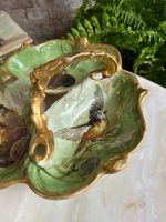 Porcelāna Šķīvis ar Putnu Detalizāciju, Zaļā un Zelta Krāsa, Šķīvim ir 3 Nodalījumi un Rokturis (4913) - Image 5