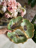 Porcelāna Šķīvis ar Putnu Detalizāciju, Zaļā un Zelta Krāsa, Šķīvim ir 3 Nodalījumi un Rokturis (4913) - Image 3