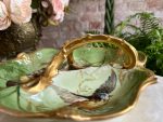 Porcelāna Šķīvis ar Putnu Detalizāciju, Zaļā un Zelta Krāsa, Šķīvim ir 3 Nodalījumi un Rokturis (4913) - Image 11