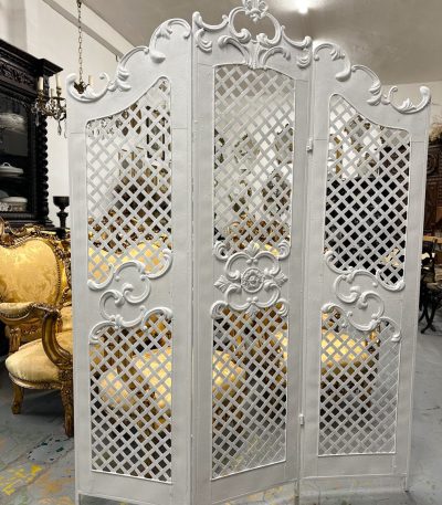 Hvid metalskærm, mellemtung, stor størrelse (4840)