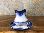Porcelāna piena krūze ar šķīvi - tumši zilā un baltā krāsā (250) - Image 5