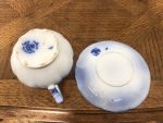 Porcelāna piena krūze ar šķīvi - tumši zilā un baltā krāsā (250) - Image 6