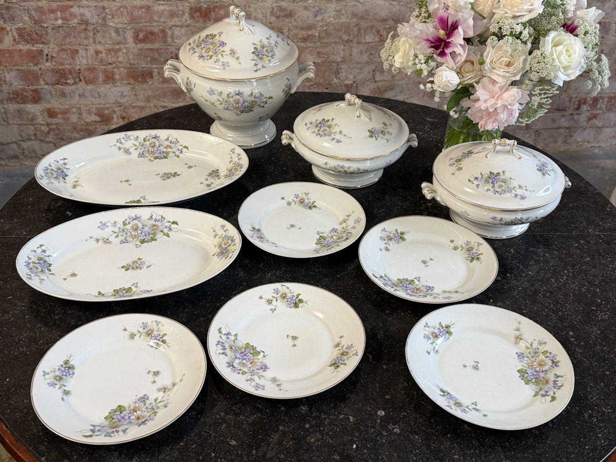 IMG_5263 2 Antique Silesian porcelain dinner service with floral motif and gold trim