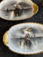 izsmalcināti lielizmēra porcelāna šķīvji/paplātes ar kuģiem, pieejami 2gab (7270) - Image 2