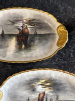 izsmalcināti lielizmēra porcelāna šķīvji/paplātes ar kuģiem, pieejami 2gab (7270) - Image 4
