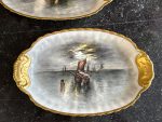 izsmalcināti lielizmēra porcelāna šķīvji/paplātes ar kuģiem, pieejami 2gab (7270) - Image 6