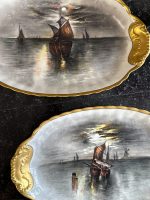 izsmalcināti lielizmēra porcelāna šķīvji/paplātes ar kuģiem, pieejami 2gab (7270) - Image 3