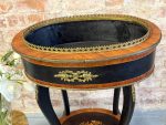 Napoleona III Stila Koka Puķu Galdiņš — Jardinière ar bronzas elementiem, vidēja izmēra, viegls pēc svara (6254) - Image 7