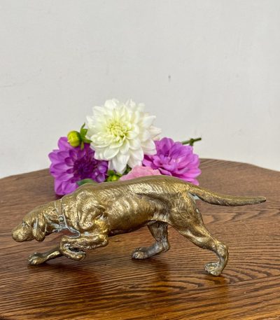 Hundefigur i guldfarve, lille størrelse, tung vægt (5070)