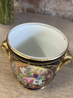 porcelāna kašpo, tumši zilā krāsā ar ziedu motīviem, neliela izmēra (5794) - Image 12