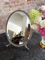 liela izmēra galda xpogulis ar facetu, sudraba krāsas rāmī ar koka aizmuguri (7272) - Image 2