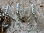 bra sienas lampa 3 spuldzēm ar lieliem, smagiem kristāliem, vidēja izmēra (6765)