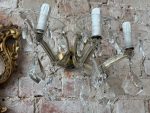 bra sienas lampa 3 spuldzēm ar lieliem, smagiem kristāliem, vidēja izmēra (6765) - Image 2
