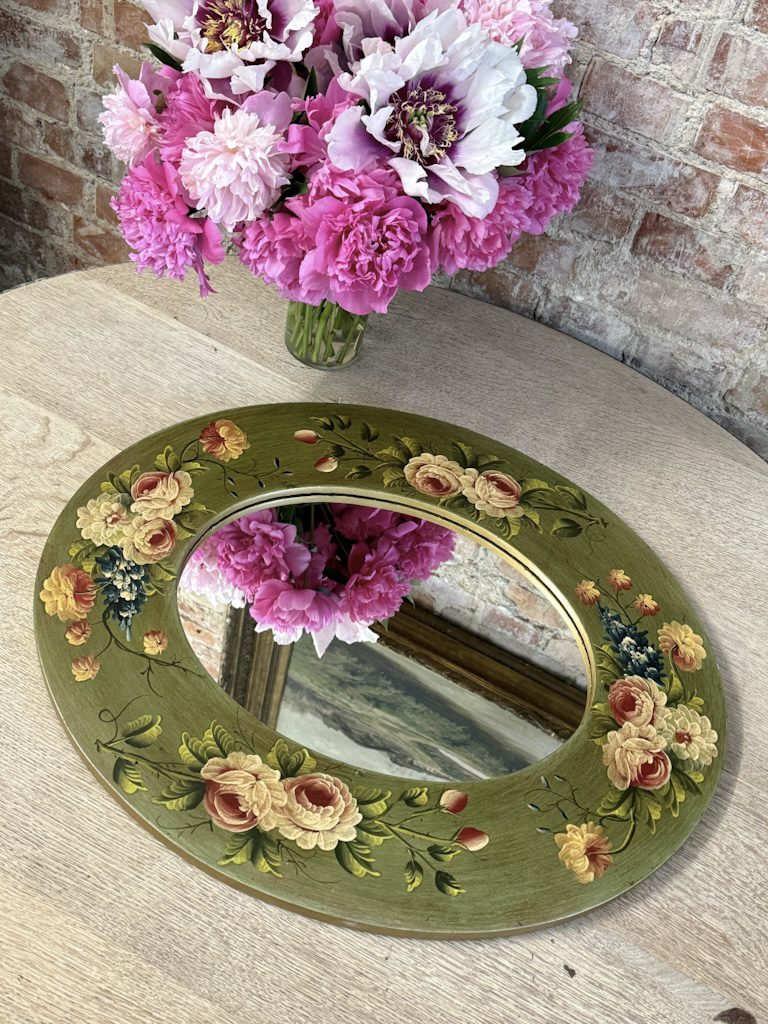 IMG_5454 hand painted floral wooden mirror