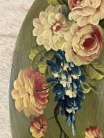 Apgleznots koka spogulis ar ziedu motīviem — ovāla forma (Hand Painted Floral Wooden Mirror — Oval Shape) (5793) - Image 8