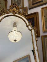 zelta krāsas spogulis, ar interesantu spoguļa rāmi, vidēji liela izmēra (6094) - Image 12