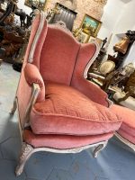Atpūtas krēsls ar pufu — Luija XV stilā (French Louis XV Style Bergère Armchair with Ottoman) (4617) - Image 5