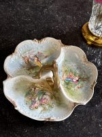 porcelāna trio trauks pasteļtoņos ar zelta krāsas akcentiem, vidēja izmēra (7285) - Image 3