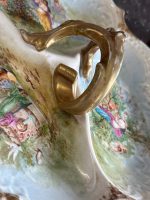 porcelāna trio trauks pasteļtoņos ar zelta krāsas akcentiem, vidēja izmēra (7285) - Image 13