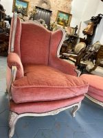 Atpūtas krēsls ar pufu — Luija XV stilā (French Louis XV Style Bergère Armchair with Ottoman) (4617) - Image 13