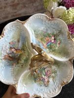 porcelāna trio trauks pasteļtoņos ar zelta krāsas akcentiem, vidēja izmēra (7285) - Image 2