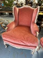 Atpūtas krēsls ar pufu — Luija XV stilā (French Louis XV Style Bergère Armchair with Ottoman) (4617) - Image 6
