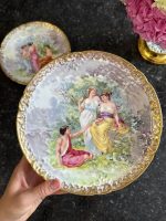 2gab apgleznoti “Limoge” porcelāna šķīvji, pasteļtoņos ar skaistu zelta krāsas detalizāciju, neliela izmēra (7196) - Image 4