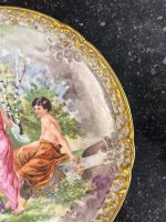 2gab apgleznoti “Limoge” porcelāna šķīvji, pasteļtoņos ar skaistu zelta krāsas detalizāciju, neliela izmēra (7196) - Image 7