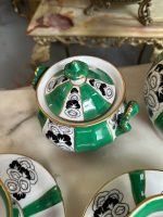 Ekskluzīvs Porcelāna Kafijas un Tējas Servīzes Komplekts 3 Personām (art deco porcelain tea and coffee service) — Art Deco stilā, (4904) - Image 13