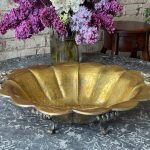 antique brass fruit bowl ornate handles legs