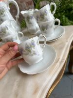 Antīka porcelāna tējas un kafijas servīze 8 personām ar ceriņu dekoru (Antique Porcelain Tea & Coffee Service for 8 Persons) (4895) - Image 10