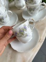 Antīka porcelāna tējas un kafijas servīze 8 personām ar ceriņu dekoru (Antique Porcelain Tea & Coffee Service for 8 Persons) (4895) - Image 11