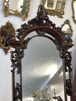 Liela Izmēra Koka Spogulis ar Ļoti Smalkiem Kokgriezumiem, Smags Pēc Svara (5156) - Image 3