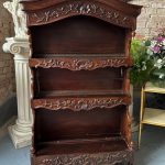 Antique french walnut wall plate rack vaisselier louise xv style 19th century