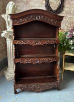 Antique french walnut wall plate rack vaisselier louise xv style 19th century