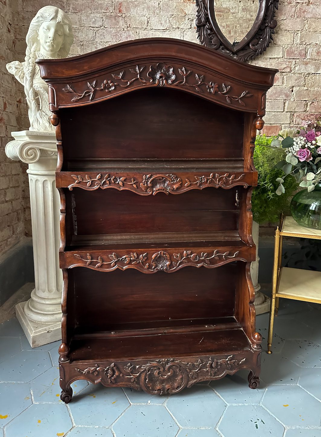 IMG_5654 Antique french walnut wall plate rack vaisselier louise xv style 19th century
