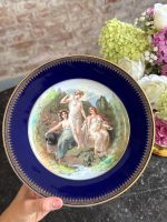 tumši zils porcelāna šķīvis, vidēji maza izmēra (7199)