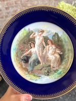 tumši zils porcelāna šķīvis, vidēji maza izmēra (7199) - Image 6