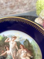 tumši zils porcelāna šķīvis, vidēji maza izmēra (7199) - Image 5
