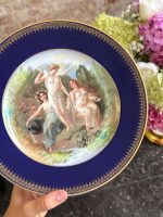 tumši zils porcelāna šķīvis, vidēji maza izmēra (7199) - Image 2