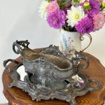 jardiniere mirror tray set metal antique 5185